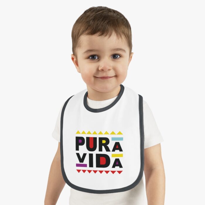 Baby Contrast Trim Jersey Bib - Image 2