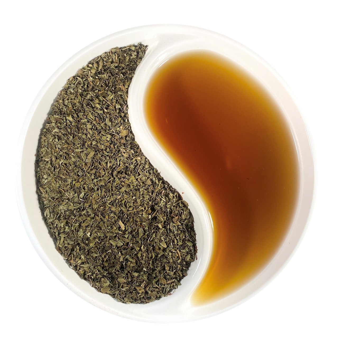 Brewed Organic Peppermint Green Tea loose leaf