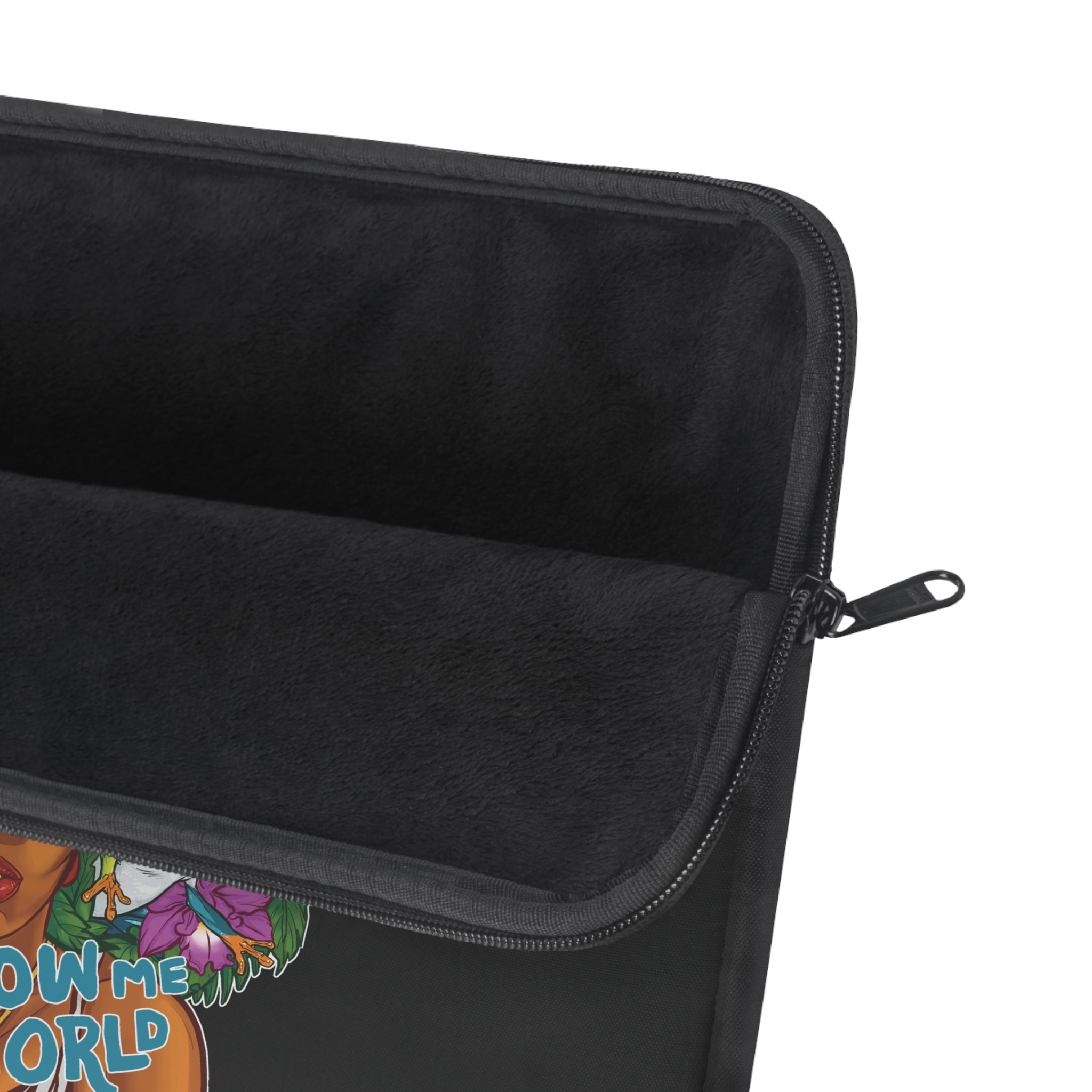 Laptop Sleeve — 'Show Me The World' Afro Jungle Travel Tech Sleeve - Image 3